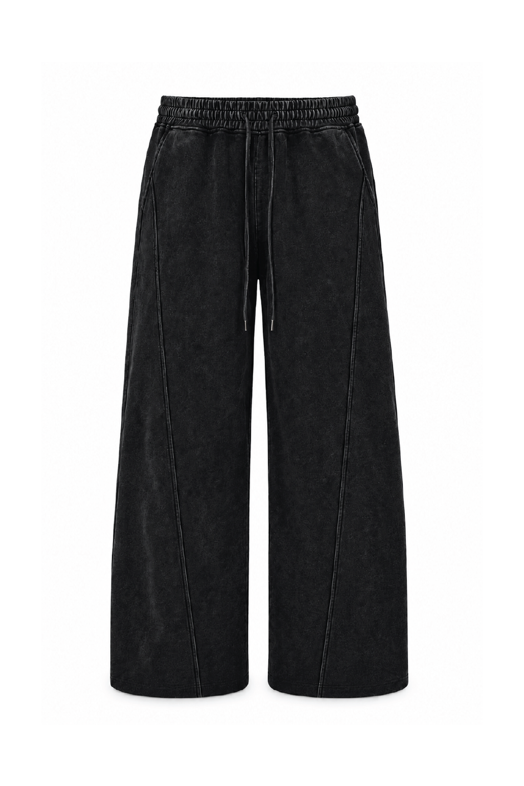 Vintage Black Washed Wide-Leg Track Pants