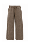 Vintage Mocha Washed Wide-Leg Track Pants