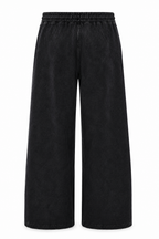 Vintage Black Washed Wide-Leg Track Pants