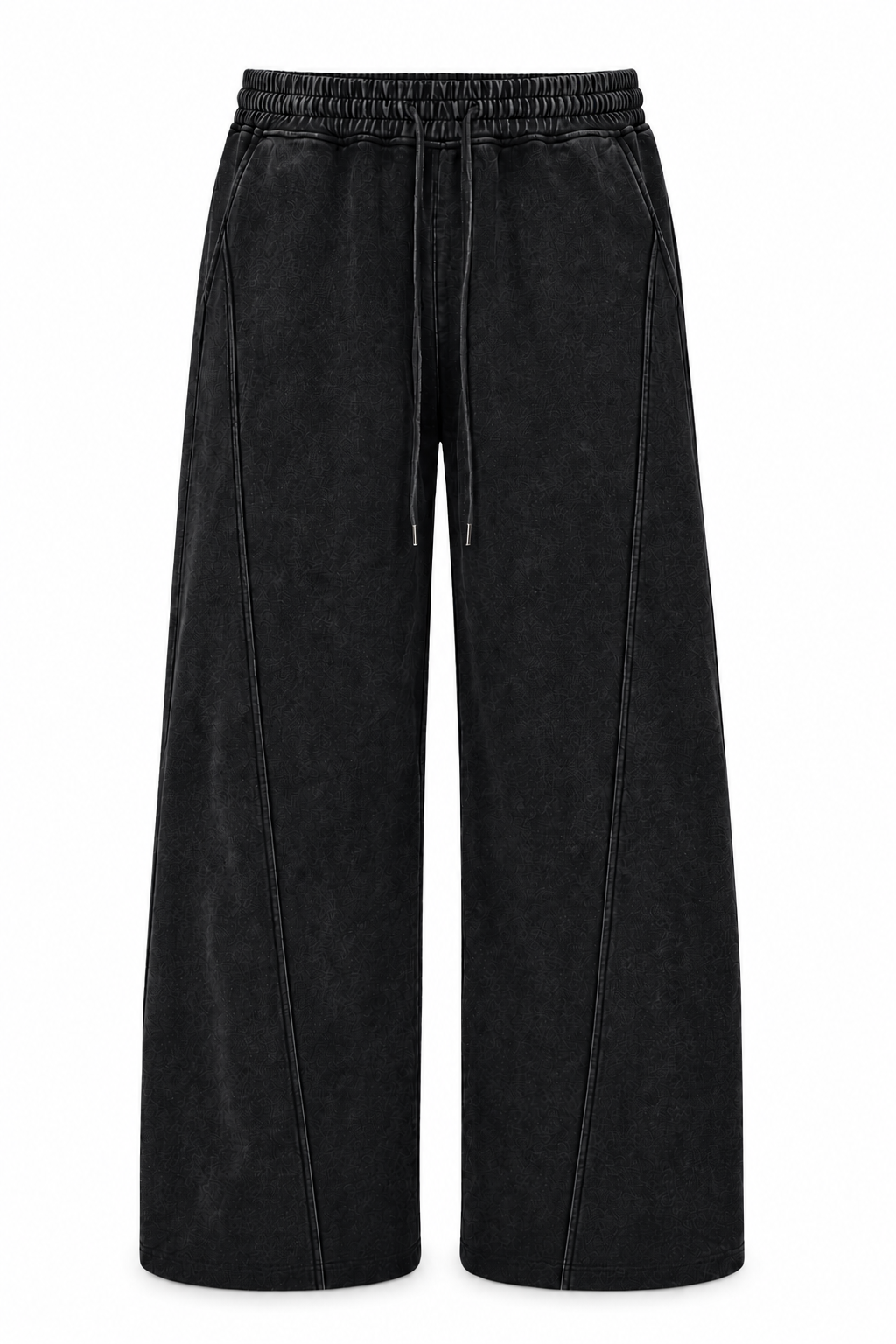 Vintage Black Washed Wide-Leg Track Pants