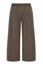 Vintage Mocha Washed Wide-Leg Track Pants