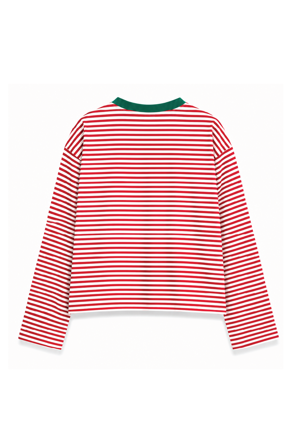 Teal Green Collar Long Sleeve Tee