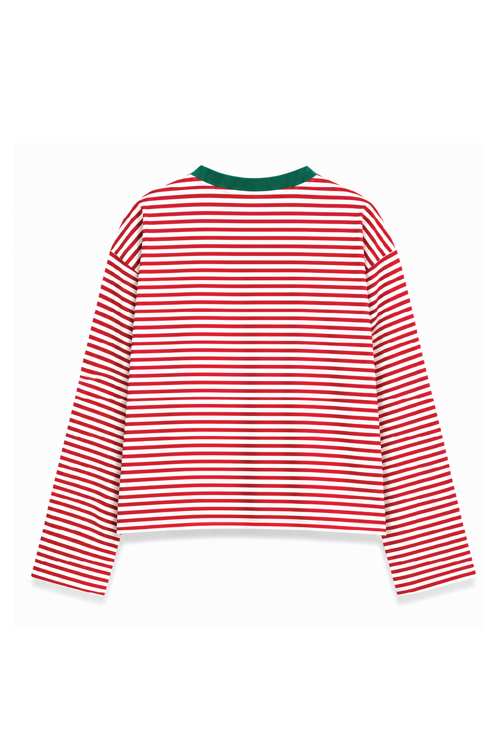 Teal Green Collar Long Sleeve Tee