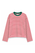 Teal Green Collar Long Sleeve Tee