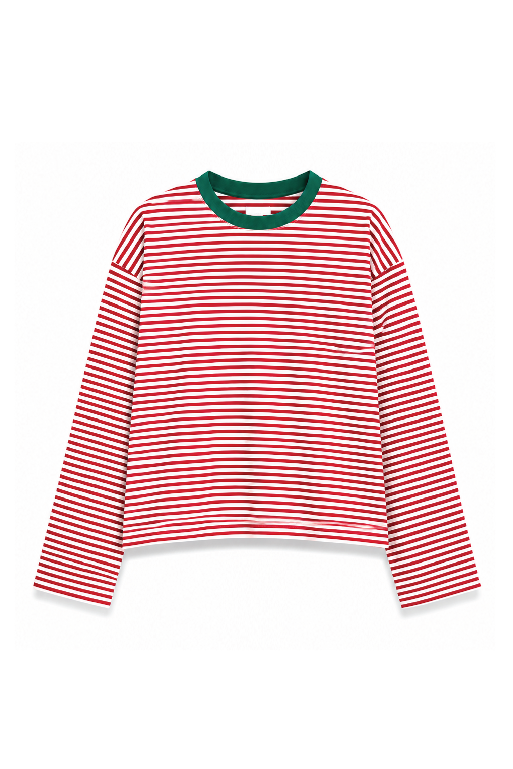 Teal Green Collar Long Sleeve Tee