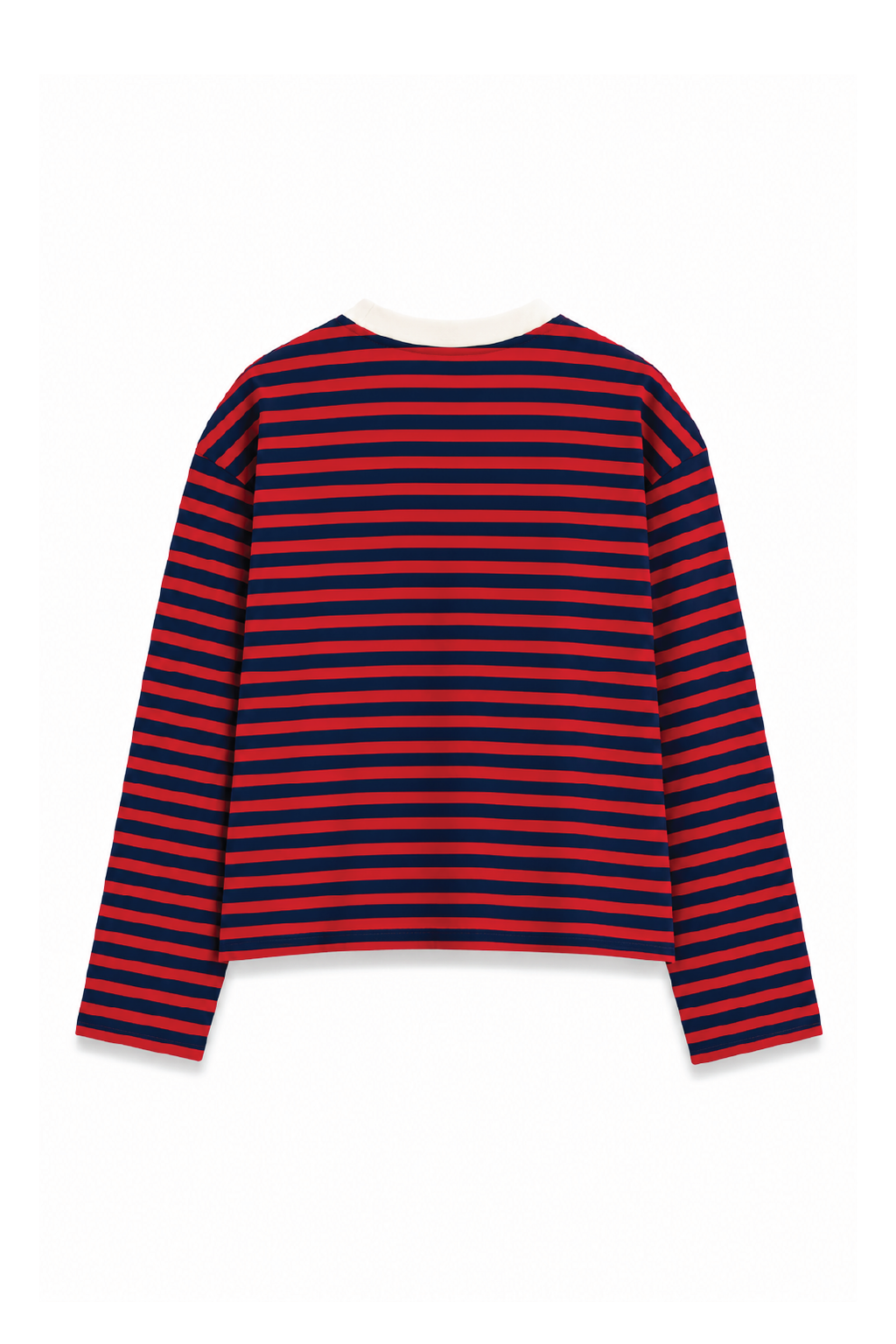 Cream Collar Long Sleeve Tee