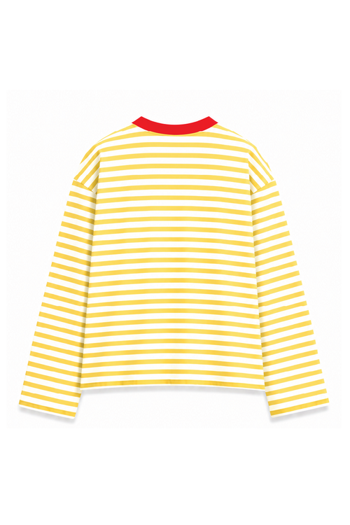 Blood Red Collar Long Sleeve Tee
