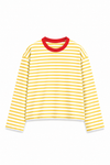 Sunbeam Yellow Stripe Cropped Long Sleeve T-Shirt