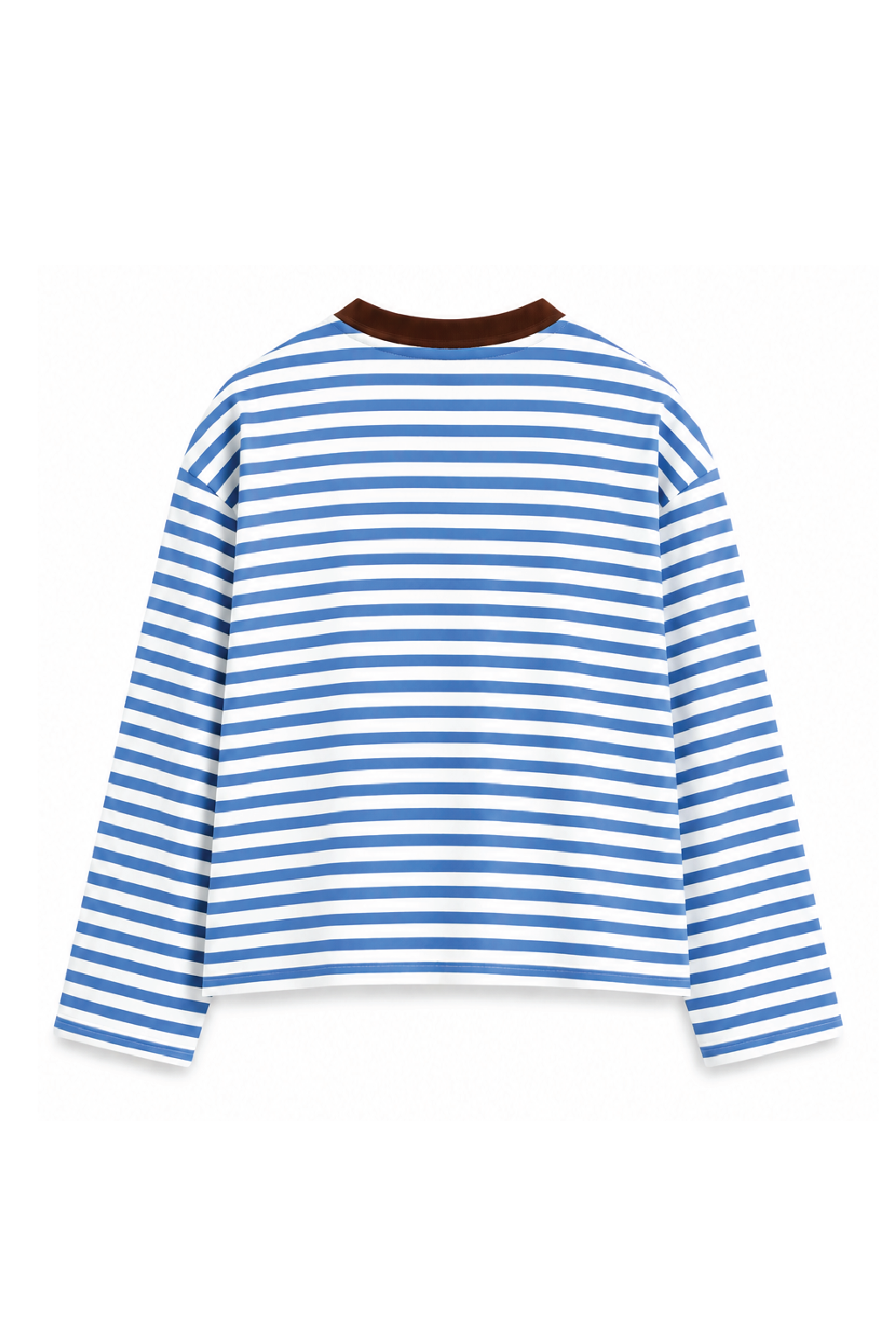 Dark Brown Collar Long Sleeve Tee
