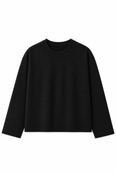 Black Loose Fit Cropped T-Shirt