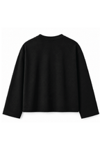 Black Loose Fit Cropped T-Shirt