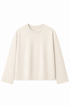 Cream Loose Fit Cropped T-Shirt