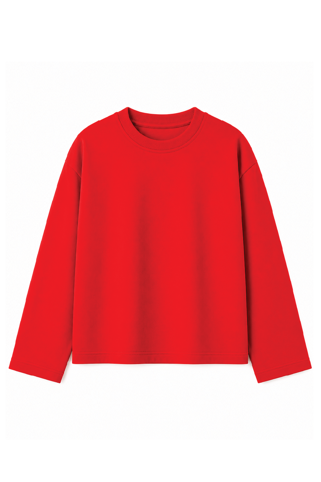 Blood Red Loose Fit Cropped T-Shirt