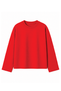 Blood Red Loose Fit Cropped T-Shirt