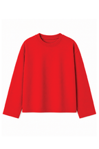 Blood Red Loose Fit Cropped T-Shirt