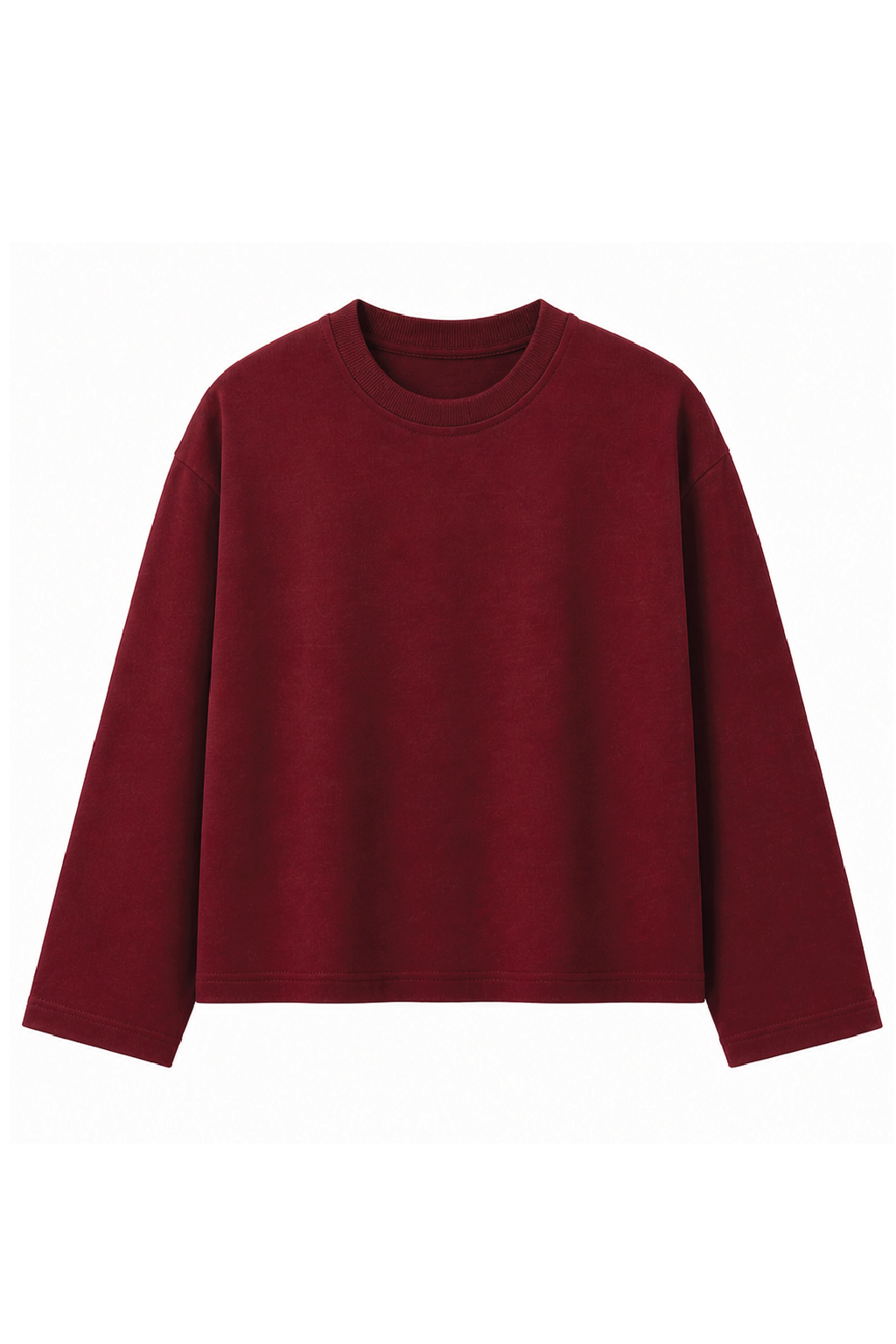 Maroon Loose Fit Cropped T-Shirt
