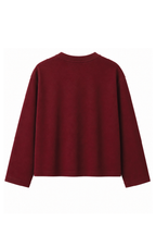 Maroon Loose Fit Cropped T-Shirt