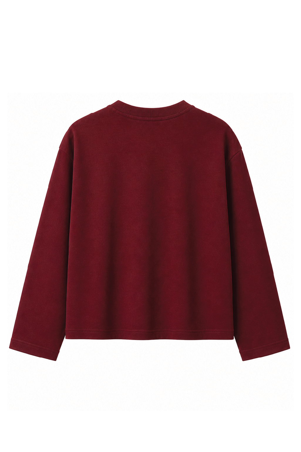 Maroon Loose Fit Cropped T-Shirt
