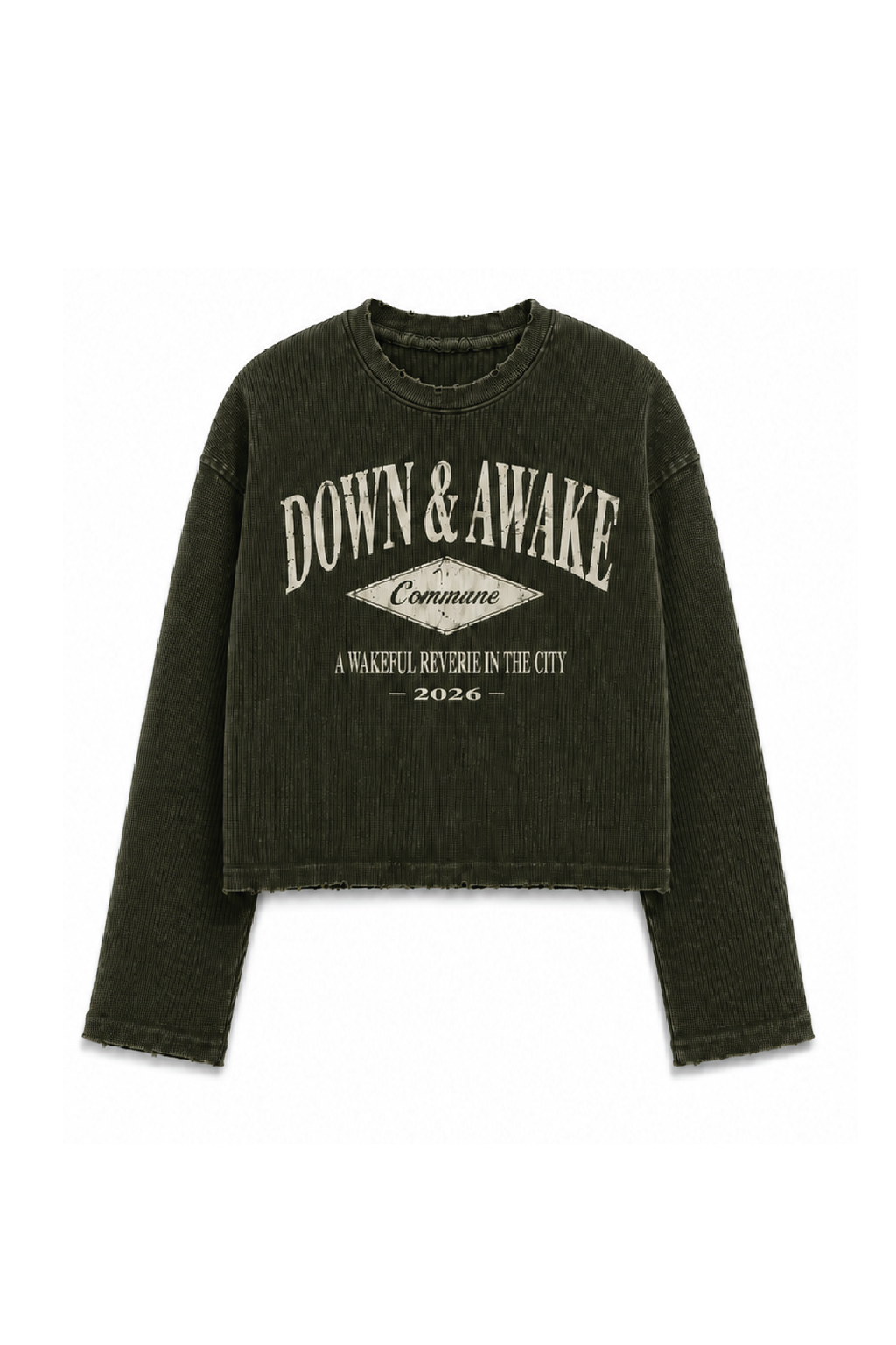 Vintage Rugged Waffle Tee | Military Green