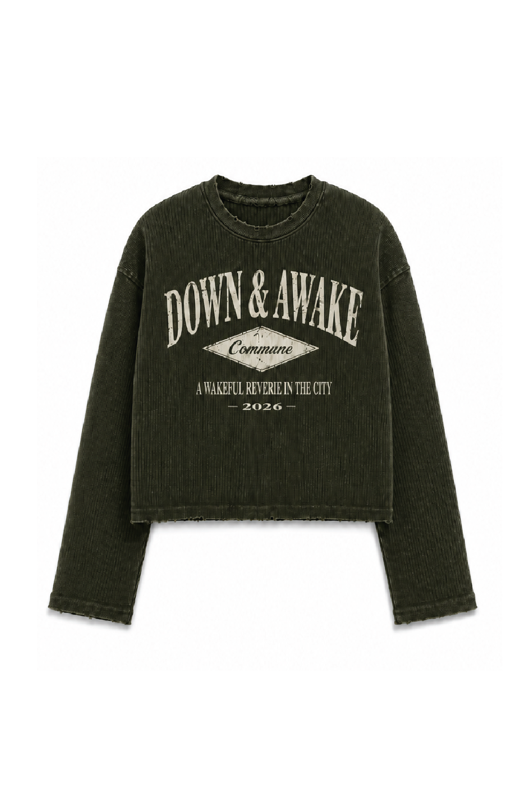 Vintage Rugged Waffle Tee | Military Green
