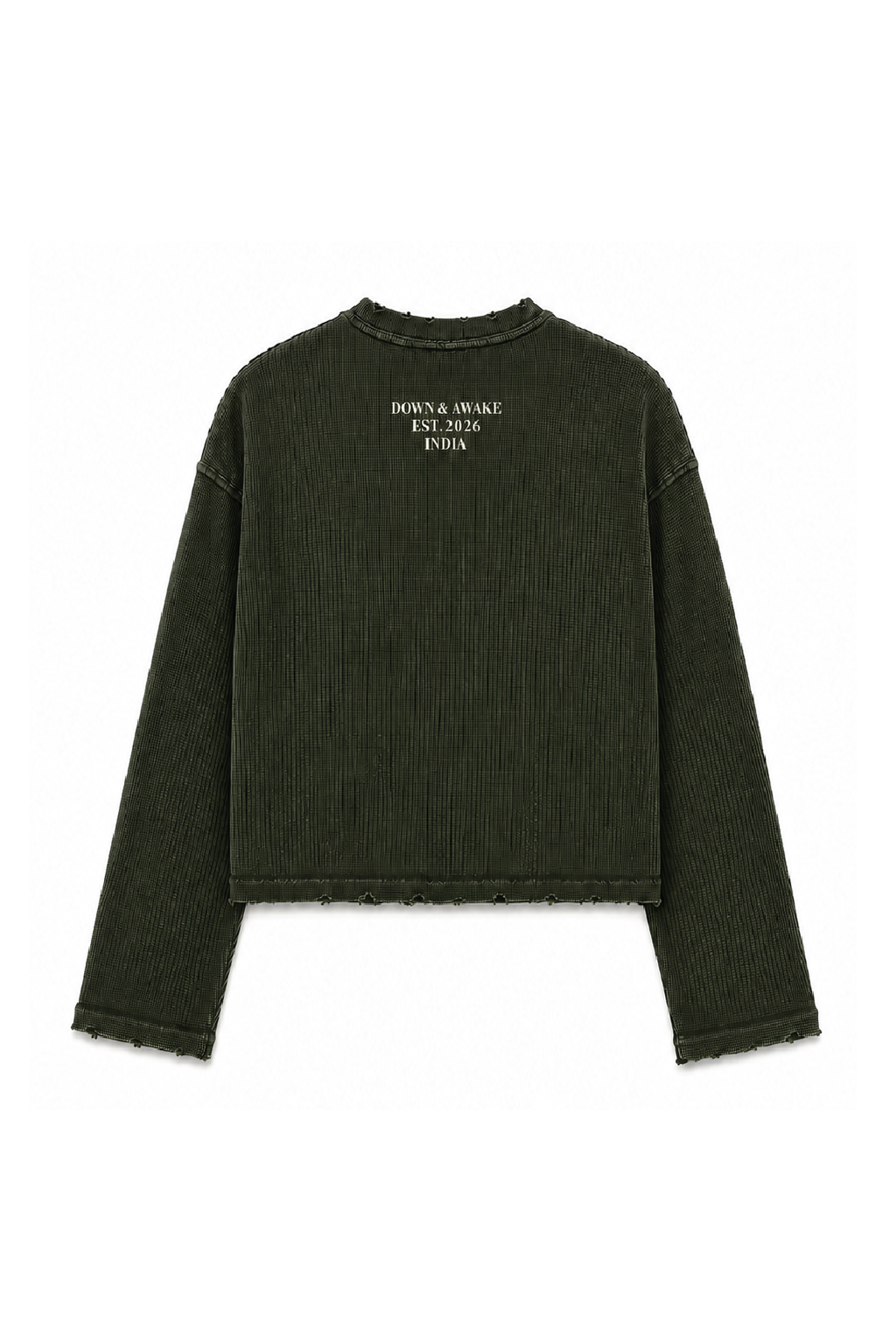 Vintage Rugged Waffle Tee | Military Green