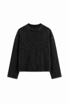 Waffle Tee | Black Acid Wash